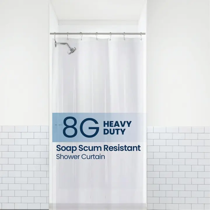 LiBa PEVA Shower Liner 8G — Clear Waterproof Stall Curtain 36 x 72